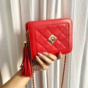 Vintage St. John Red Diamond Quilted bag